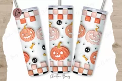 3D Inflated Jack O Lanterns Tumbler Wrap PNG Product Image 1