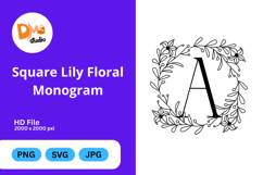 Square Lily Floral Monogram Product Image 1