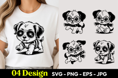 Puppy With Glasses SVG PNG Product Image 1