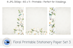 Floral Printable Stationery Paper 3 Product Image 2