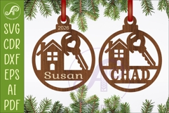 Real Estate Agent Christmas Ornament SVG, New Home House Key Product Image 1
