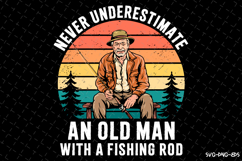 An old man with a fishing rod SVG Design| Fishing Svg | Fish Product Image 1