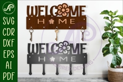 Floral welcome home Key holders for metal and laser cutting Product Image 1