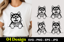 Husky Dog Face SVG PNG Product Image 1