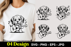 Guitar Puppy SVG PNG Product Image 1