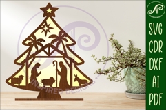 Christmas tree stand, laser cut file, Nativity Christmas Product Image 1