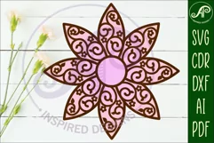Flower with vines and flowers wall art sign, SVG file Product Image 1