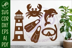 Summer Beach silhouettes laser cut out 3 Product Image 1
