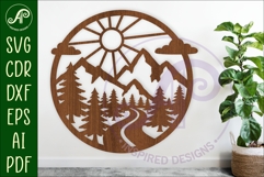 Forest road wall sign, SVG file. laser cut Product Image 1