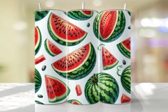 Cute Watermelon Tumbler Wrap Sublimation Design Product Image 1