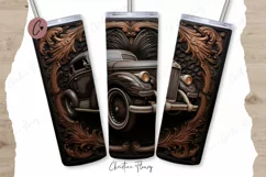 3D Engraved Vintage Car Tumbler Wrap PNG Product Image 1