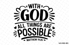 With God All things are Possible SVG | Bible Verse Product Image 1