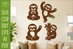 Cute Sloth Silhouette designs for laser cut and crafts 2 Product Image 1