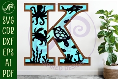 Ocean Large K wall Letter 3 layer sign Product Image 1