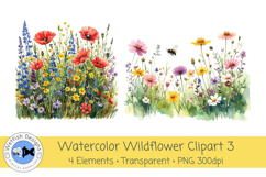 Watercolor Wildflower PNG Clipart Set 3 Product Image 2