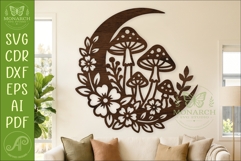 Moon Mushroom Wall Art SVG | Whimsical Woodland Decor Product Image 1