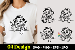 Painting Puppy SVG PNG Product Image 1