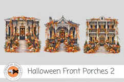 PNG Halloween Watercolor Front Porches 2 Product Image 2
