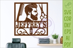 Square Barber Name Sign, Custom Salon Wall Decor, Product Image 1