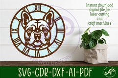 French Bulldog clock wall clock laser cut file Product Image 1