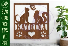 Cat lovers square named wall sign or card topper svg Product Image 1