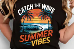 Catch the wave Summer Vibes SVG Design | SVG Cut files Product Image 2
