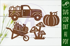 fall shape silhouette laser cut outs SVG file Product Image 1