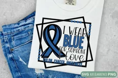 Colon Cancer SVG | Blue Awareness Ribbon SVG Product Image 1
