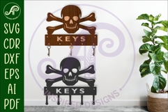 Skull and crossbones Key holders for metal and laser cutting Product Image 1