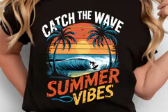 Catch the wave Summer Vibes SVG Design | SVG Cut files Product Image 2
