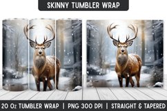 Christmas Deer Tumbler Sublimation | | Christmas Ornament Product Image 1