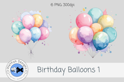 Watercolor Birthday Balloons 1 Product Image 2