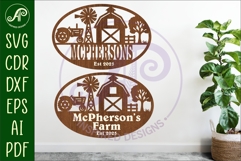 Farm scene themed name sign design for laser cutting Product Image 1