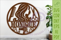 Personalized Hairdresser Name Sign, Custom Salon Wall Decor, Product Image 1