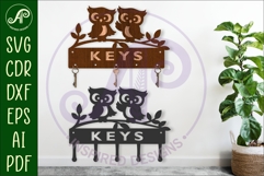 Cute owls Key holder designs for wood and metal Product Image 1