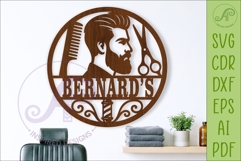 Personalized Barber Name Sign, Custom Salon Wall Decor, Product Image 1