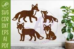 Woodland animal Silhouette Foxes for laser cutting Product Image 1