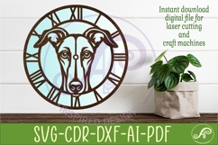 Greyhound Dog clock wall clock laser cut file 1 Product Image 1