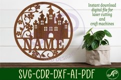 Castle name sign svg laser cut template Product Image 1