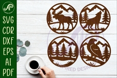 Forest Animal Coasters, laser cut out Wildlife coaster 2 Product Image 1