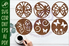 Butterfly Coasters, laser cut out garden designs 2 Product Image 1