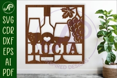 Wine lovers themed named wall sign or card topper Product Image 1