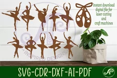 Ballerina Silhouette laser cut wall art Product Image 1
