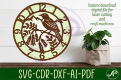 Tui bird New Zealand themed clock wall clock laser cut files Product Image 1