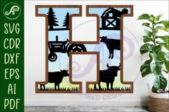 Farm Large H wall Letter 3 layer sign Product Image 1