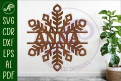 Snowflake personalized name sign laser cut Product Image 1