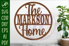 The Family Home name wall art sign, SVG personalized Product Image 1