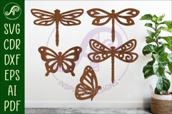 Butterfly and Dragonfly silhouettes laser cut out 1 Product Image 1