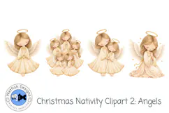 Christmas Nativity Clipart: Angels| Watercolor PNG Product Image 2