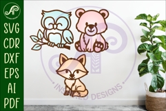 Cute woodland animals, SVG laser cut file d1 Product Image 1